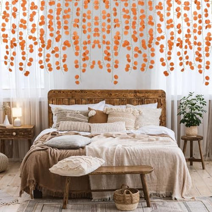 DearHouse 86 Feet 12 Strands Artificial Eucalyptus Leaf Plants Fall Garland Vine Hanging Eucalyptus Garland Thanksgiving Decor for Home Kitchen Wedding Wall Decor - size: 12pcs Fall Eucalyptus Vine