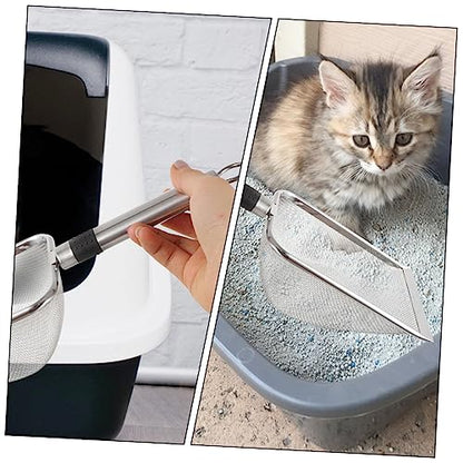 BESPORTBLE Metal Cat Litter Scoop Reptile Litter Shovel Comfortable Handle Deep Sifting Design for Easy Waste Cleanup Terrariums