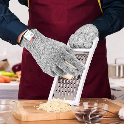 4 Pcs Medium Cut Resistant Gloves Food Grade Level 5 Hand Protection,Kitchen Cut Gloves (Medium (Pack of 4)) - size: Medium (Pack of 4)