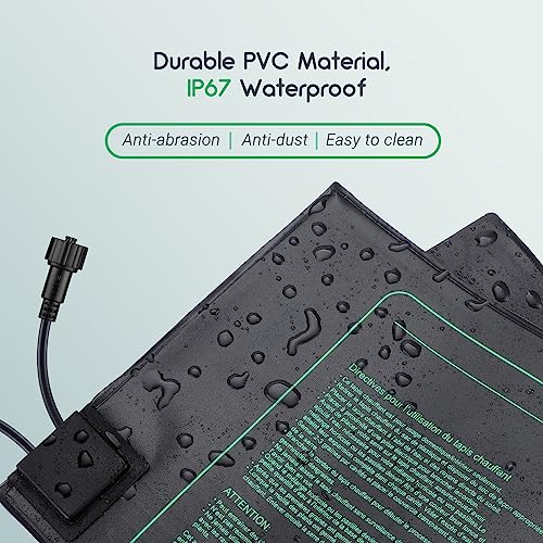 LUXBIRD 6 Pack 30W Seedling Heating Mats 10" x 20.75" with Thermostat Controller, Idea for Seed Starting, Germination, Greenhouse (LB-HT06) - size: 6 Pack-10x20.75