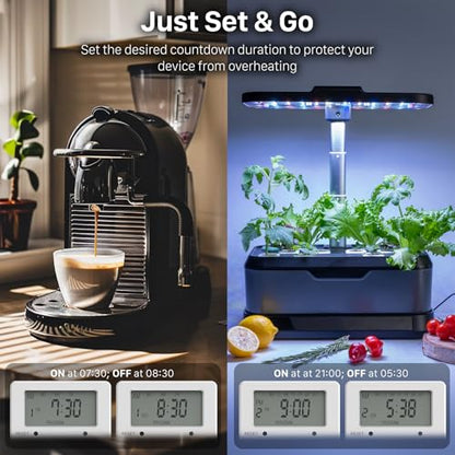 Fospower 7 Day Digital Timers for Electrical Outlets Indoor, Heavy Duty Dual Programmable Outlet Light Timer Switch, Electric Power Wall Timer for Grow Light, Appliance, Lamp, 3 Prong, Grounded - style: 1 Pack