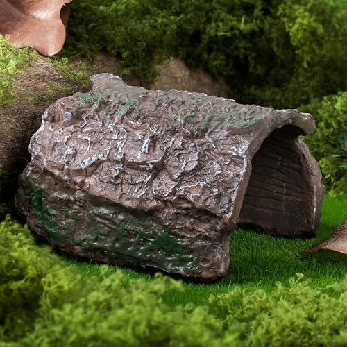 Mygeromon Reptile Hides Leopard Gecko Hideout Resin Caves Tank Accessories Decor 2 Pcs