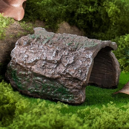 Mygeromon Reptile Hides Leopard Gecko Hideout Resin Caves Tank Accessories Decor 2 Pcs