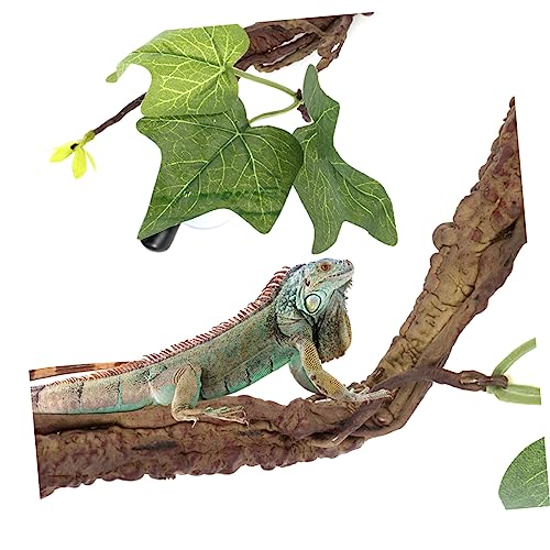 Totority 2 Pcs Reptile Climbing Branches Suction Cups Artificial Rattan Vines for Terrarium Decoration Sturdy Habitat Ornaments for Lizards Snakes and Geckos