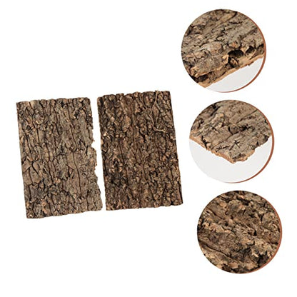 ibasenice 2pcs Cork Reptile Bark Decor Turtle Basking Platform Snake Climbing Bark Reptile Decorations Stain Resistant Terrarium Decor