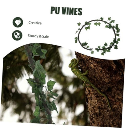 BESPORTBLE Flexible Fake Vine for Reptile Tank Decor Artificial Climbing Plant for Bearded Dragon Snake Gecko and Lizard Habitat 1 Set of Aquarium Vine Decoration Suction Cup