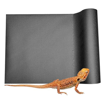 Bearded Dragon Tank Accessories, 120 Gallon Reptile Terrarium Mat Liner, Bearded Dragon Substrate for 4x2x2 Reptile Enclosure - color: Black