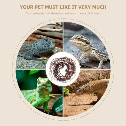 GANAZONO Artificial Reptile Climbing Vine with Bendable Rattan, Decorative Faux Tree Roots for Terrarium Habitat, Lizard and Snake Tank Décor, Jungle Vine for Reptile Enclosure