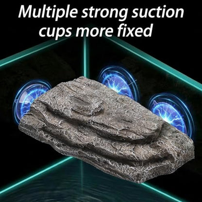 ZENFUN Turtle Basking Platform, Tank Aquarium Tortoise Climbing Platform with 3 Suction Cups, Simulation Rock Resting Terrace, Turtle Tank Accessories for Baby Tortoise, Terrapins, Frogs