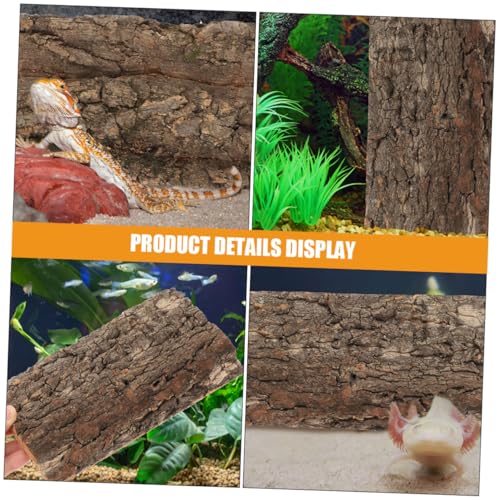 Sosoport 3pcs Reptile Bark Backdrop for Fish Tank Terrarium Background and Reusable Wall Decor for Amphibians and Reptiles