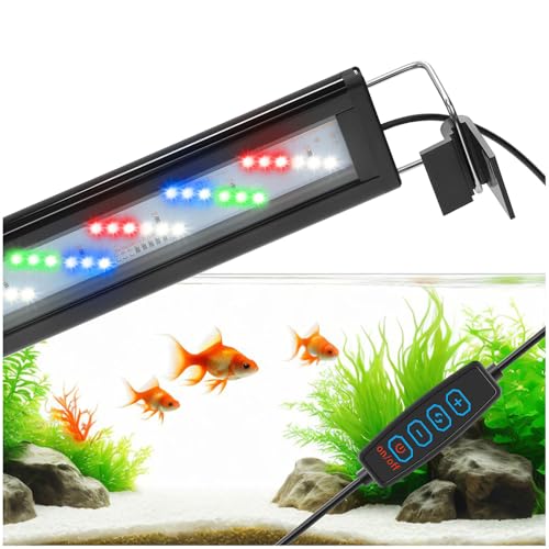 DaToo LED Aquarium Light Full Spectrum Fish Tank Light with Dimmer White Blue Red Green LEDs Fish Tank Light with Three Lighting Modes and Extendable Bracket for 24 Inch to 28 Inch Aquarium - size: 24~28 Inch