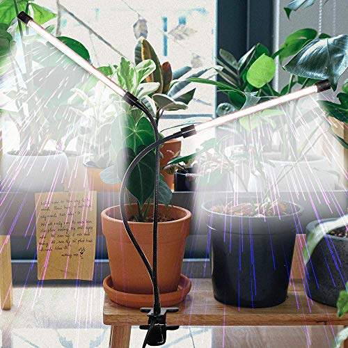 GHodec Grow Light,Full Spectrum White 84 LED Clip Plant Lights for Indoor Plants Growing, 4/8/12H Timer & 5 Dimmable Levels - size: 50W