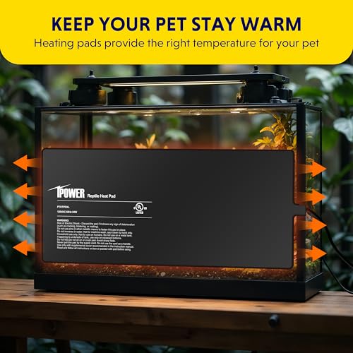 iPower 8" by 18" Reptile Heating Pad, Used in Conjunction with Aquarium Heater, Suitable for Spiders, Snakes, Hermit Crabs, and Turtles - size: 8 X 18 Inch, style: 1 Pack