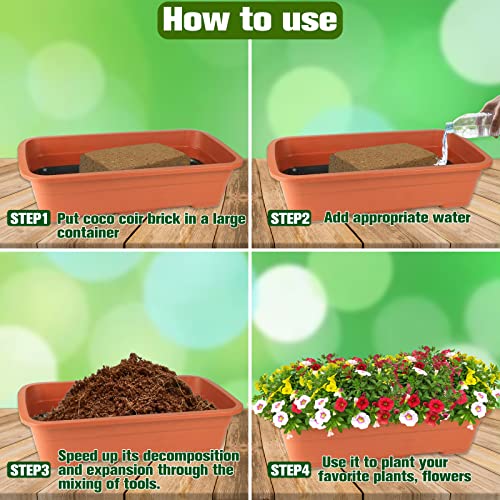 ZeeDix 10 Pack Coconut Coir Bricks, 100% Organic Compressed Coco Coir Brick Seed Starter Potting Soil for Plants, Premium Coconut Fiber Substrate with Low EC & pH Balance for Gardening Flower Herbs