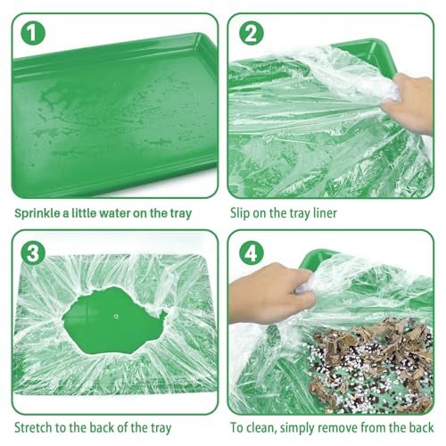 RAINFLOW Disposable Bird Cage Liner - 40PCS Elastic Plastic Small Animal Cage Liners Waterproof Easy to Clean Leakproof for Portable Birdcage Litter Box Liners for Parakeet Hedgehog Hamster (14x9.8in)