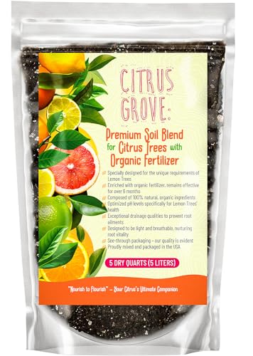 GARDENWISE Premium Organic Citrus Potting Soil for Indoor/Outdoor Plants - Perfect for Oranges, Lemons, Limes & Grapefruits Trees - Hand Blended for Optimal Growth (5 QUARTS) - color: Citrus Potting Soil, size: 5 quarts