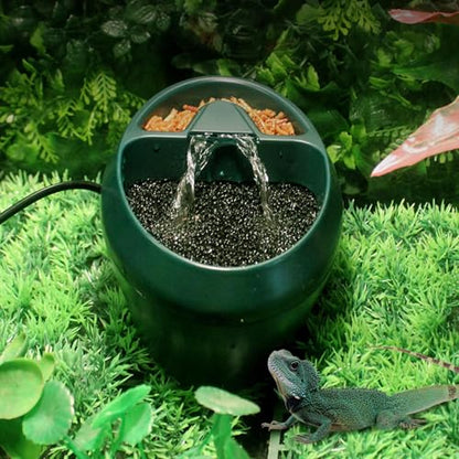 Lizard Water Dish – Automatic Turtle Waterfall Drinking Fountain, Multifunctional Reptile Feeder | 2 in 1 Water Dispenser with Tank, Durablee Habitat Supply for Snake, Chameleon, Frog, Gecko, Bearded