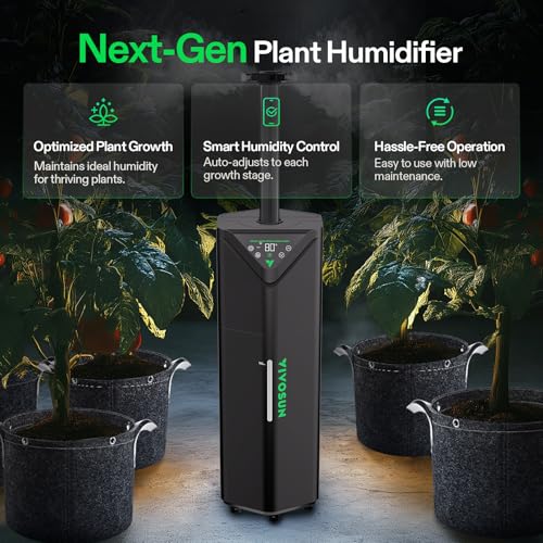 VIVOSUN AeroStream H19 Intelligent Environmental 19L Humidifier with Temp & Humidity Probe, Top Control Panel, Smart Remote Control, Designed Specifically for Use with Grow Tents - size: 19 L