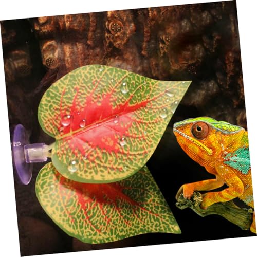 PRETYZOOM 4pcs Aquarium Decoration Artificial Purple Perilla Leaf Plant with Suction Cups Fish Tank Supplies Climbing Pet Fake Plants for Reptile Terrariums and Aquarium Landscaping