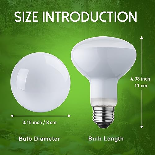 Reptile Heat Lamp Bulb and UVB Reptile Light Bulb 10.0, 100 Watt UVA Daylight Basking Spot Light with 23W UV Spiral Compact Florescent Terrarium Lamp