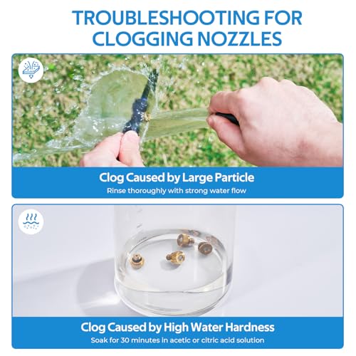 homenote Misting Cooling System 75FT(23M) Pre-Assembled Kit with 28 Brass Nozzles & 3/4" Brass Adapter, Outdoor Mister for Patio, Backyard, Pergola & Greenhouse - size: 75FT / 23M