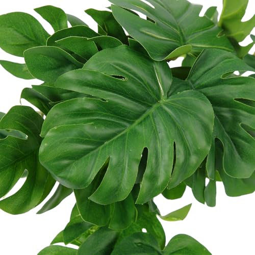DOITOOL Artificial Reptile Plants Leaves 2pcs Set with Suction Cup Realistic Simulation Terrarium Decor for Reptile Tank Habitat 23 Watermelon Leaves for Snake Lizard Amphibian Enclosure