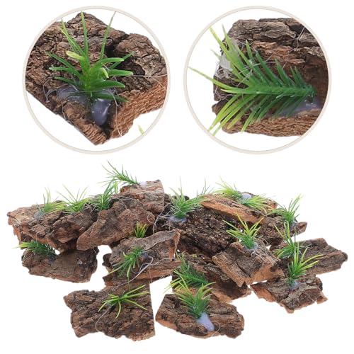 Alasum 20pcs Natural Cork Bark for Reptile Terrarium Tree Bark Decor for Reptile Tank Background for Lizards Snakes Turtles Easy Clean Terrarium Scenery