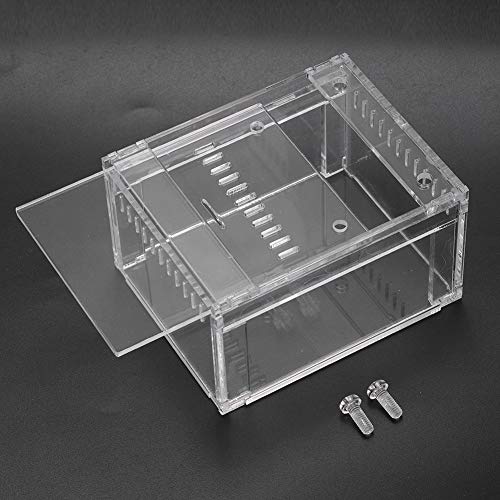 Zerodis Acrylic Reptile Terrarium, Transparent Pet Breeding Box with Anti Escape Design, for Snakes Turtles and Small Animals