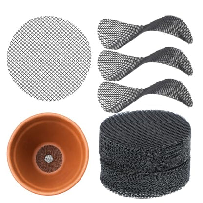 200 Pcs Plant Pots Hole Mesh Pad Round Potting Mat Flower Pot Bonsai | Mesh Bonsai, Bottom Grid Mat Screen Cover Pad, Substrate Barrier Meshes, for Plant Terrarium Potting Mats, Prevent Soil Loss