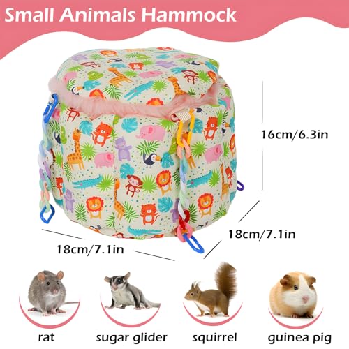 Rat Hanging Bed, Sugar Glider Cage Accessories, Guinea Pig Hammock Warm Sleeping Nest Bed, Small Animals Cage Hammock for Rat, Squirrel, Hamster, Parrot - color: Pink
