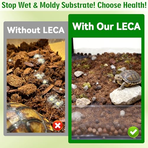 Halatool 4QT Leca Clay Pebbles for Reptile Substrate - Organic Expanded Clay Balls for Bioactive Terrarium Drainage Layer & False Bottom, Lightweight Hydro Balls for Leopard Gecko, Tortoise, Frog - size: 4QT