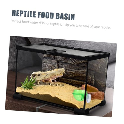 Abaodam 2pcs Reptile Feeding Bowl Cup Safe Water Dish for Lizards Geckos and Chameleons Easy to Install for Reptile Hydration