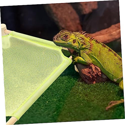 BESPORTBLE Bearded Dragon Swing Hammock Large Lizard Swing Bed Wooden Reptile Bed for Basking Creative Reptile Hammock