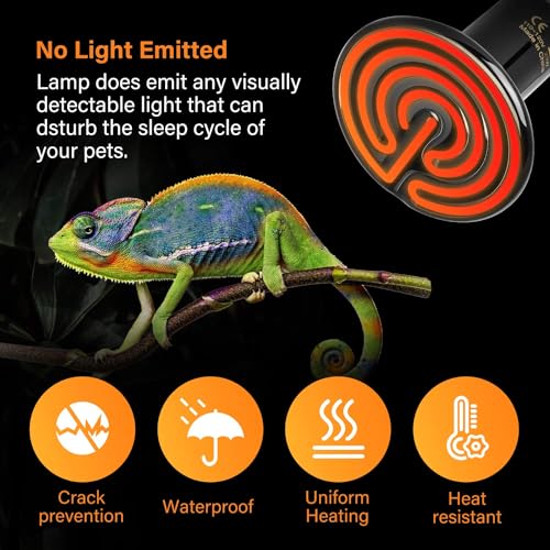 Simple Deluxe 25W Ceramic Heat Emitter Reptile Heat Lamp Bulb No Light Emitting Brooder Coop Heater for Amphibian Pet & Incubating Chicken, 4 Pack - size: 25 Watts (Pack of 2)