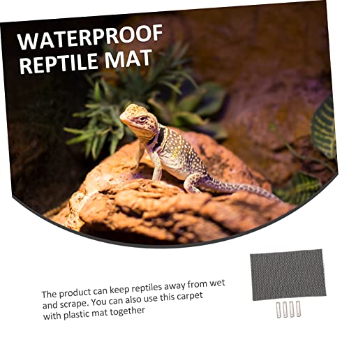 Mikikit Waterproof Reptile Carpet 3-in-1 Terrarium Bedding for Turtles Lizards Snakes Moisture Retaining Polyester Mat Non-Slip Reptile Terrarium Decoration