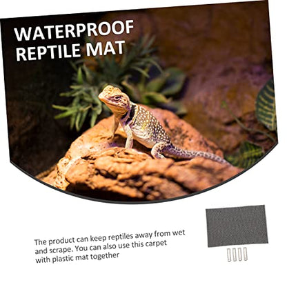 Mikikit Waterproof Reptile Carpet 3-in-1 Terrarium Bedding for Turtles Lizards Snakes Moisture Retaining Polyester Mat Non-Slip Reptile Terrarium Decoration