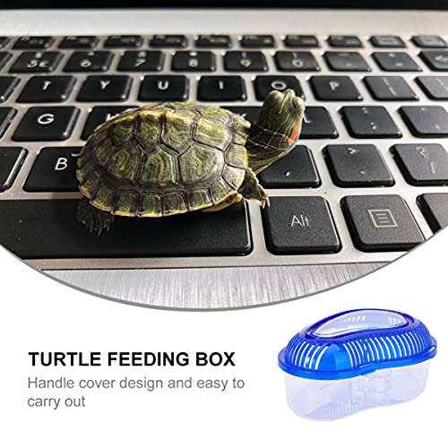 ULTECHNOVO Turtle Tank Drying Platform with Handle Cover Large 12.6X9.1X5.3In Plastic Habitat for Turtle Resting Swimming Sunning Egg Laying
