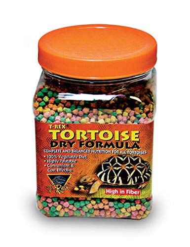 T-Rex Tortoise Food Dry Formula – Dry Diet for Tortoises with Added Vitamins & Minerals, Easy-to-Moisten Reptile Food, 12 oz