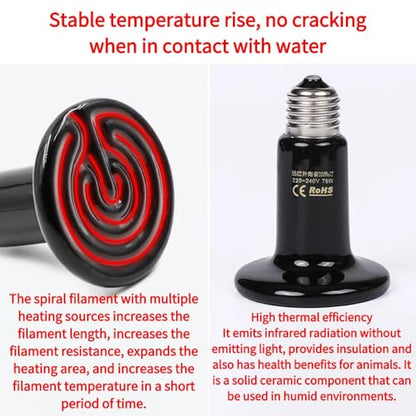 Reptile Heating lamp, pet Heating and Insulation Equipment, only Heats up and Does not emit Light, Suitable for Crawling Pets, Reptiles, Amphibians, Pets - size: A2