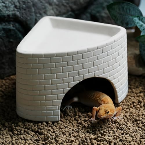 Reptiles Hideout Humidification Cave Reptile Moisture Hide Corner Humid Hide House for Leopard Geckos, Snakes, Lizards, Frogs