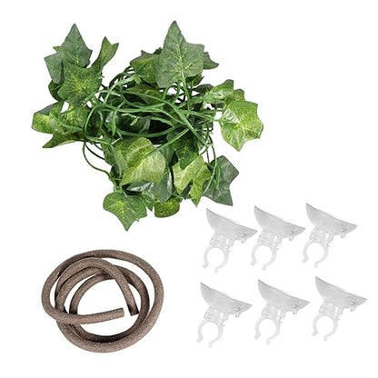 PRETYZOOM 8pcs Bendable Artificial Climbing Vines for Reptile Terrarium Simulation Plant Rattan Landscape Decoration for Snakes and Lizards Lifelike Greenery for PET Habitat