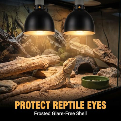 150W Reptile Heat Lamp, 2Pack Reptile Heat Lamp Bulbs, UVA Natural Daylight Reptile Basking Bulbs for Reptiles, Bearded Dragon, Lizard, Chicken, Turtle, Snake