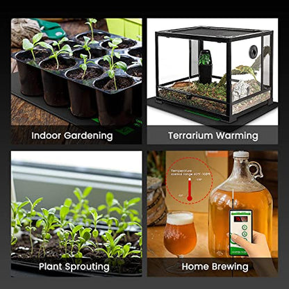 MARS HYDRO 10''x 20.75'' Seedling Heat Mat with Thermostat Combo Set，Heating Pad for for Germination, Indoor Gardening, Greenhouse - size: 10'' x 20.75''Kit