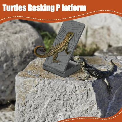 Reptile Basking Ramp | Bearded Dragons Climbing Step Ramp | Height Adjustable Lizard Resting Area for Terrarium Vivarium Tank Enclosure Chameleons Tortoise Frogs Newts Pet Enthusiasts Home Kitchen - color: Gray