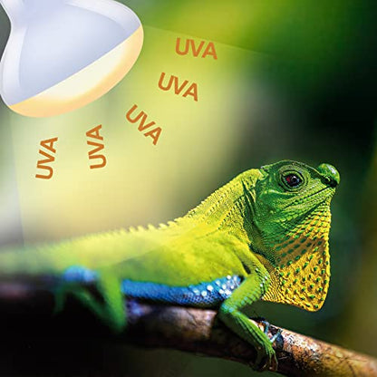 REPTI ZOO 100W Reptile Heat Lamp Bulbs Combo, Upgraded 2 Pack Day & Night Basking Spot Light, UVA Daylight Heating Lamp & Infrared Heat Lamp for Reptiles & Amphibians - style: Style 2