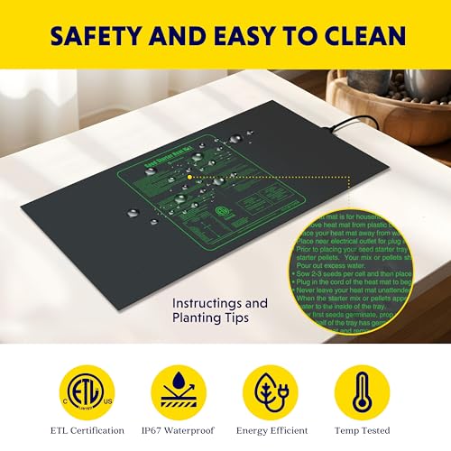 iPower Waterproof Seedling Heat Mat 48" x 20", ETL Certified Durable Germination Heating Pad, for Seed Starting Propagation - size: 48" x 20, style: Heat Mat Upgrade Version
