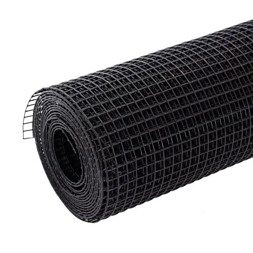 Hardware Cloth for Chicken Wire Fencing of Chicken Coop, 1/2in Mesh AWG 19 Gauge 48"x 100' Black Vinyl Coated Welded Wire Mesh Fence-PVC Coated Metal Garden Fencing Roll and Home Improvement - color: Black, size: 1/2'' 48'' x 100' (AWG 19Ga)
