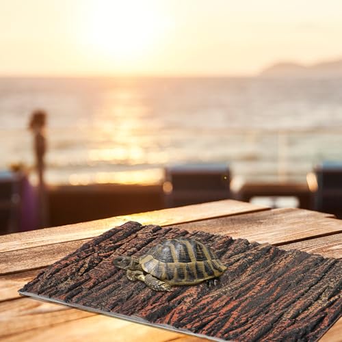 BESPORTBLE Aquarium Decorative Background Board Ultra-Thin 3D Simulated Oak Bark Landscape Panel for Turtle Tank Reptile Enclosure Terrarium Décor