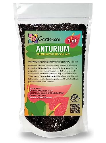 Gardenera Anthurium Potting Soil - Ensure The Health and Success of Your Plants - 1 Quart - size: 1 Quart Bag