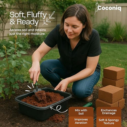 Coco Coir Block 4 Blocks (40 Pounds) - Large Compressed Coconut Fiber Brick for Potting, Gardening, Planting, Seed Starting, Indoor & Outdoor Plants - color: Block (40 lbs)